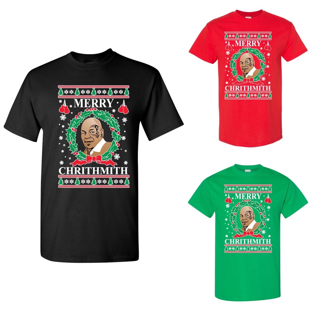 XXL Mike Tyson Merry Chrithmith Ugly Christmas Sweater T-shirt
